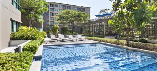 Buying off the plan property development amenities Buying off the plan apartment development with pool and outdoor facilities